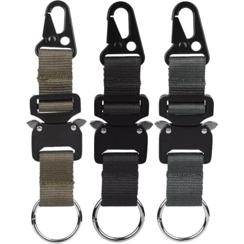 Outdoor Climbing Hook Belt Nylon Tactics Webbing Hanging Buckle Carabiner Zinc Alloy Outdoor Keychain Climbing Hook Hardware