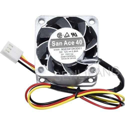 New For San Ace 40 9GE0412K3D01 DC12V 0.84A Three Wires Cooling Fan