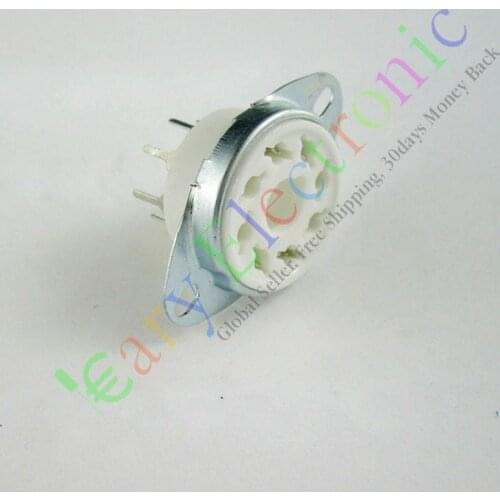 Wholesale and retail 8pc 8pin PCB Ceramic vacuum tube sockets octal valve base fr EL34 KT88 6550 amps free shipping
