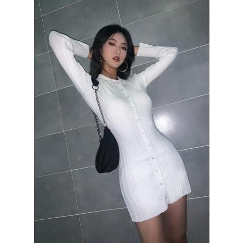 Модные трикотажные платья Orsherlly China At AliExpress