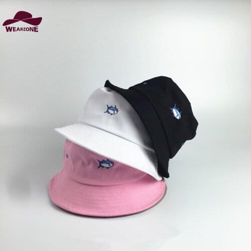 2016 New bucket Hat Fish pattern embroidery fisherman Hat womens spring summer collapsible Sun Hat male cute style bucket hat