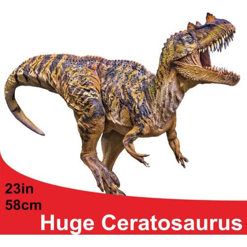 PNSO 23" Huge Ceratosaurus Figure Dinosaur Animal Model Toy Collector Decor Gift Science Education Toys Gift Home Decor