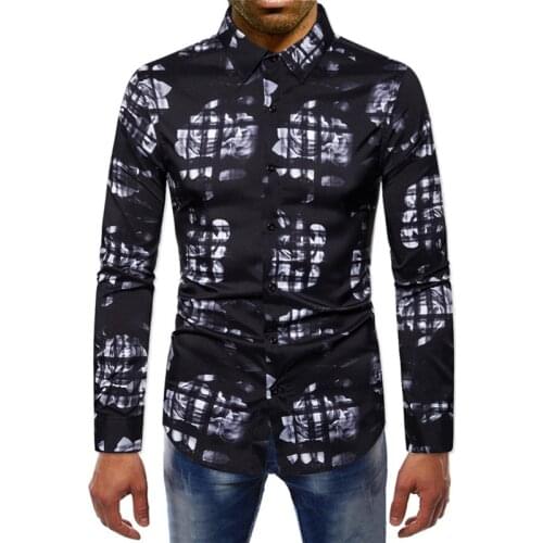 Men Clothing 2022 Brand Slim Fit Long Sleeve Shirt Men Fashion Floral Print Mens Dress Shirts Business Casual Chemise Homme XXL