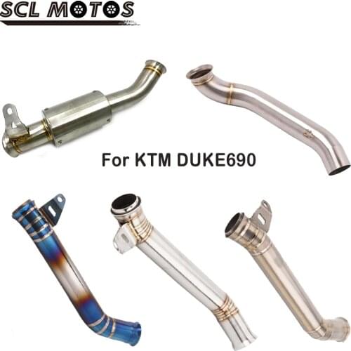 SCL MOTOS 1PC 50.8mm 60mm Motorcycle Stainless Steel Exhaust Mid Pipe Link Pipe Slip On For KTM 690 FOR Duke 690 2012-2017