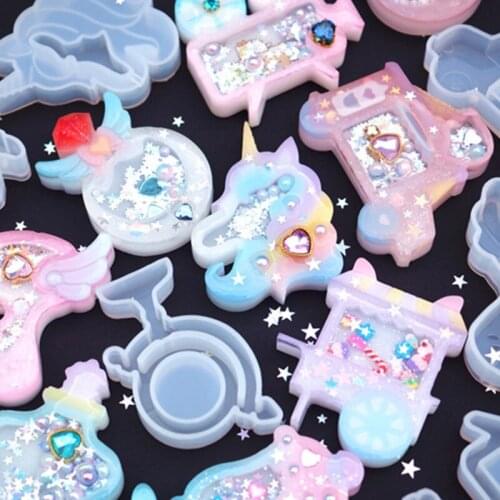 New Handmade Quicksand Pendant Ice Cream Star Drift Bottle Camera Dessert Epoxy Resin Silicone Mold Jewelry Making Tools