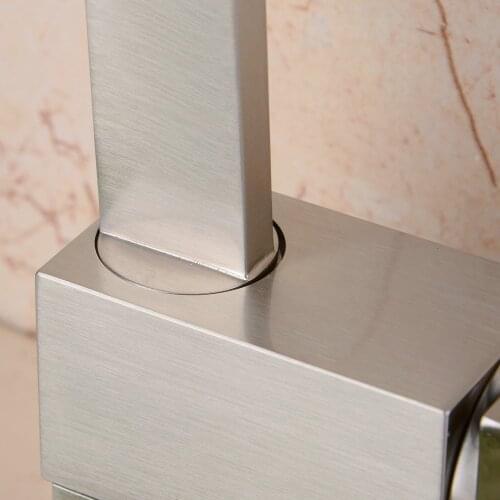 Kitchen deck mounted Copper brushed nickel basin waterfall faucet bathroom table a faucet hot and cold mixer faucet