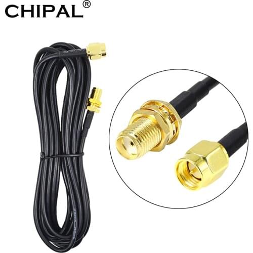 CHIPAL 6M 9M RG174 SMA Male to Female Extension Cable Copper Feeder Wire for Coax Coaxial Wi-Fi WiFi Network Card Router Antenna