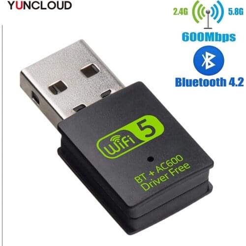 USB WiFi Adapter Receiver 600Mbps 5G&2.4G BT V4.2 Network Card Wireless WiFi Bluetooth Adapter Transmitter IEEE 802.11b/g/n