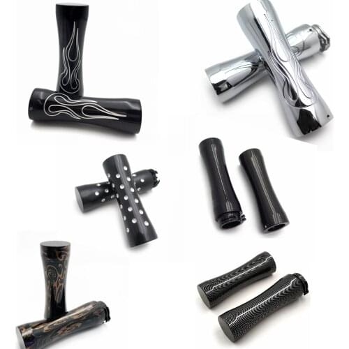 Aftermarket Free Shipping Motor Parts Black Flame 1" 25mm Hand Grip For Harley Sport Tour Glide Fxrt Kawasaki VN800