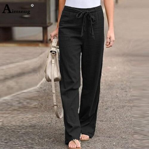 Plus size 4xl 5xl 2020 Vintage Linen Pants Womens Summer Trousers Casual Drawstring Loose Pantalon Female Ankle-Length Pants