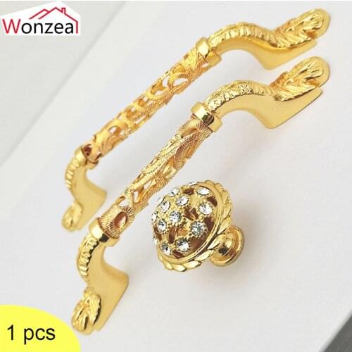 Gold Chrome Crystal Drawer Knobs Handle Glass Drawer Pulls Handle Cabinet Kitchen Door Knobs Pulls Decorative Furniture Hardware