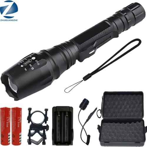 Powerful Led Flashlight 300000lm 2pcs 18650 Battery Torch Waterproof IPX6 XHP50 XM-L T6 L2 Zoomable Lantern for Hunting Light