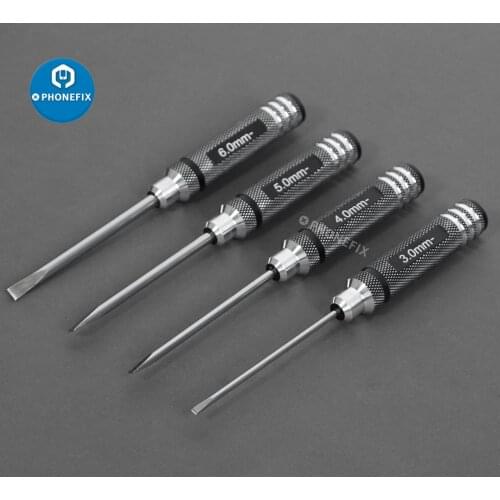 4pcs 3.0/4.0/5.0/6.0mm Slotted Screwdriver Tool Set Wrench Tool Flat Head Screw Drivers for RC Foldable Quadcopter RC Drone Toy