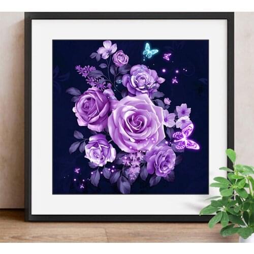 Diamond Painting Rose Diamond Embroidery Flowers Cross Stitch Kits Full Square Resin Diamond Mosaic Home Decoration