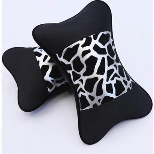 Car headrest fashion leopard print car headrest neck pillow quality viscose leopard print headrest car headrest