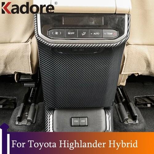 For Toyota Highlander Hybrid 2021 2022 Interior Accessories Armrest Rear Air Vent Cover Trim AC Outlet Panel Decoration frame