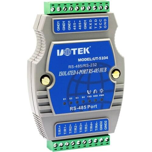 UT-5104 One Minute Four 485 Hub Photoelectric Isolation Industrial Grade 4 Port 485 Distributor Hub