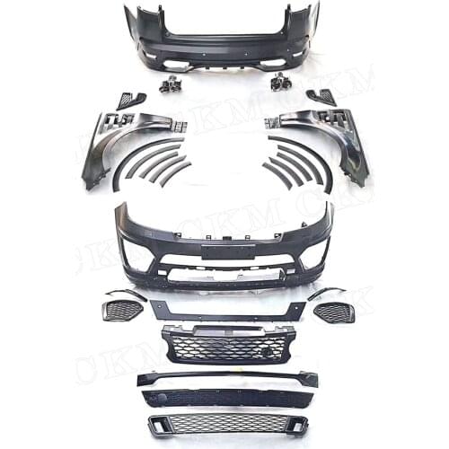 PP Body Kits Front Bumper Grills Rear Bumper With Exhaust Tips for Land Rover Range Rover Evoque Sport to SVR Style