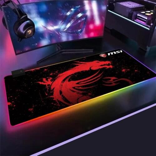 Msi Mouse Pad with Rgb Computer Table Large Mat Pc Gamer Rug Mousepad Led Desk Decoration Deco Gaming mouse pad led mouse pad