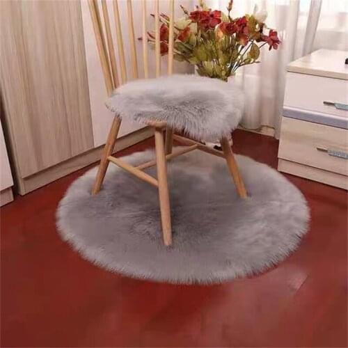 Round Red Imitation Wool Carpet Floor Mat Home Bedroom Bay Window Floor Mat Diameter 120cm Can Be Customized Kilim Hand Tufted