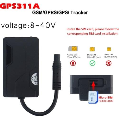 Mini gps tracking device motorcycle vechile locator gps GPS-311A-L sim card car gps tracker and 2G gps tracker for motorcycles