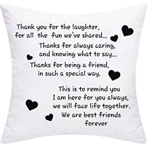 We are Best Friends Forever Friends Throw Pillow Cover Best Gifts to Friends Sister Cushion Cover Decorative Pillowcase for Sofa