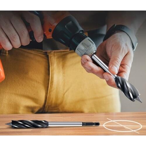 Woodworking Drill Bit Door Lock Hole Opener Twist Perforating Reaming Drill Set Rotary Head Extended Hexagon Shank Support Drill