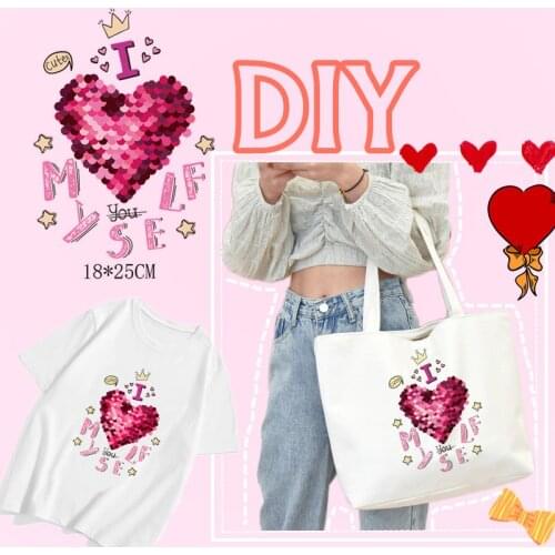 Letter Love Sticker Fabric stickers Diy clothes canvas bag accessories washable Heat transfer girl Ms Garment decoration patch