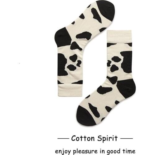 Cow Printed Socks Lovely Harajuku Japanese Style Cotton Women Trend Winter Warm Socks Calcetines Mujer Ey