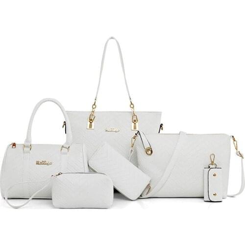 NEW Luxury Lady Handbag 6 Pcs/set Composite Bags Set Women Shoulder Crossbody Bags for women 2020 Purse Clutch Wallet sac bolsa