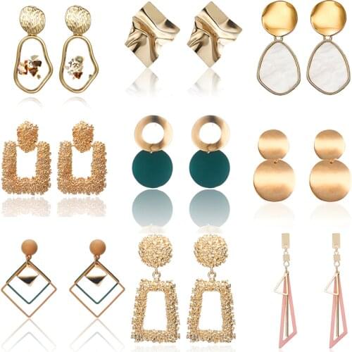2020 New Fashion Big Geometric Round Earrings For Women Hanging Dangle Earrings Drop Earrings Modern Female Jewelry
