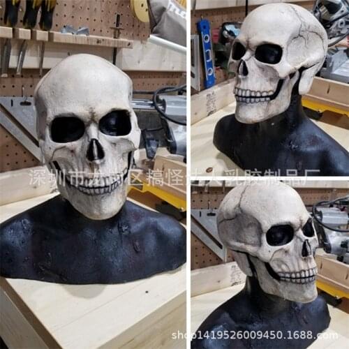 2021 New Movable Jaw Full Head Skull Mask Halloween Decoration Horror Helmet Scary Mask Masquerade Holiday PartyDecoration