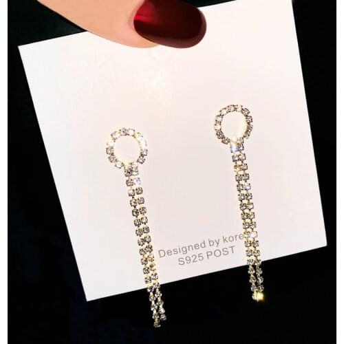 New Tassel Long Earrings Circle Crystal Stud Hypoallergenic Elegant Series Fashion Personality Earrings Valentines day Present