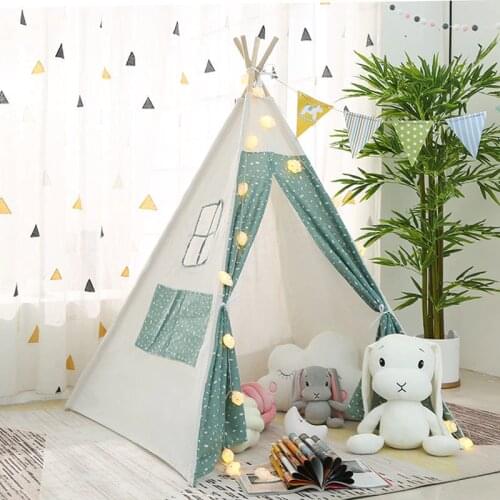 1.35M Children’s Tent Tipi Tent For Kids Large Indian Castle Folding Baby Play House Teepee Portable Infantil Game Wigwam Gift