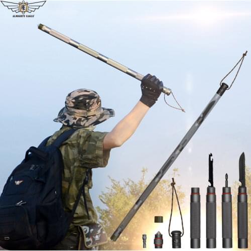 Dropshiping Walking stick Outdoor Defense Tactical Stick Alpenstock Hiking Camping Equipment Multifunctional Sticks