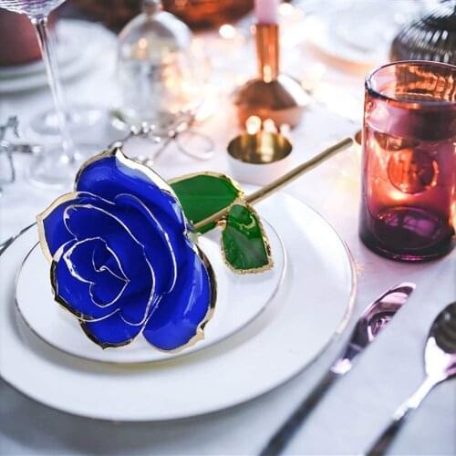 24k Gold Dipped Rose Flower Artificial Flowers Eternal Rose With Stand Forever Love In Box Birthday Gift For Girls Wholesale