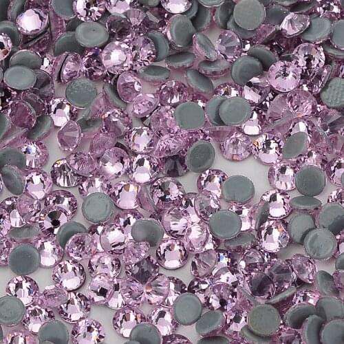 Light Pink Flat Back HotFix Rhinestones Glass Hot Fix Crystals Rhinestones For Clothing Bags Shoes SS20 Nail art Crystal