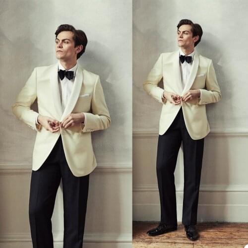 Wedding Groom Tuxedos Custom Made Shawl Lapel One Button Slim Fit Blazer Party Groomsmen Marriage Prom Jacket 1 Piece