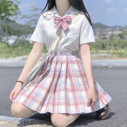 Women high waisted pink plaid pleated skirt harajuku cute kawaii y2k sexy mini a line skirts girl dark academia cosplay clothes