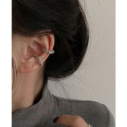 Hot Sale 925 Sterling Silver No Earhole Temperament Personality Super Flash Pinion Clip Earrings For Women Jewelry Gift