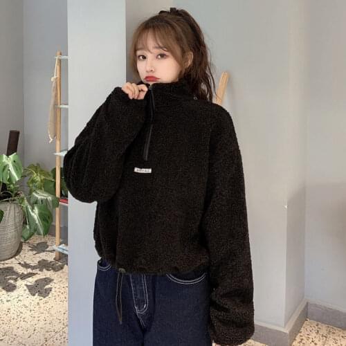 2021 bIggorange lamb wool coat female autumn and winter loose Korean style ins lazy wind ins plus velvet thick short coat