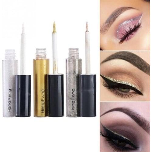 1PCS New Fashion Glitter Eyeliner For Women Easy to Wear Waterproof Pigmented Red White Gold Liquid Eyeliner Glitter Makeup