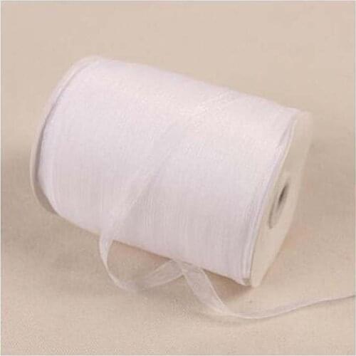 10mm (1cm) Width 500Yards/Roll Chiffon Ribbon Wire Wedding Party Home Decoration Gift New Year Christmas DIY Material Supplies