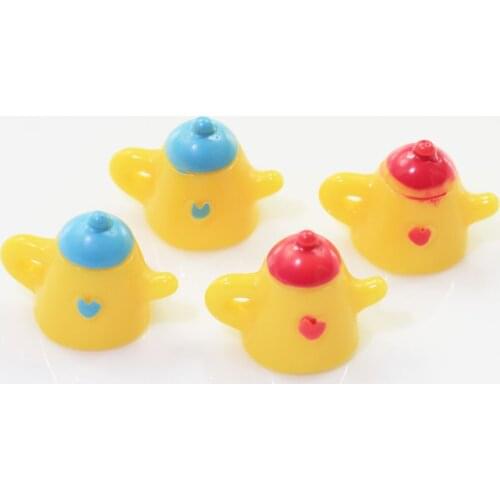 100/50pcs Mix Colors Kawaii Resin 3D Love Heart Teapot Miniature Flatback Cabochon Art Supply DIY Craft Scrapbooking