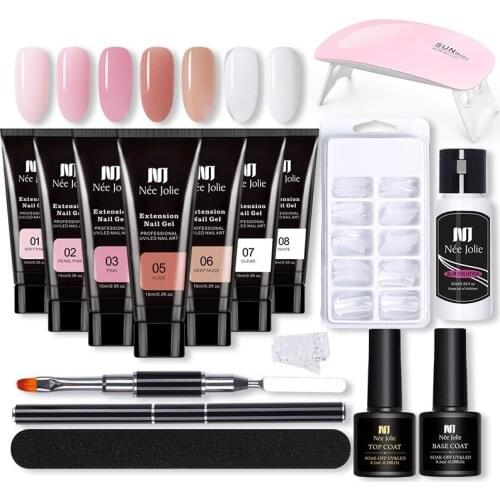 2021 New Nail Art 15 Pieces/set of Nail Art Gel Set Nail Polish Glue Varnish Clear Crystal Solid Extension Generator