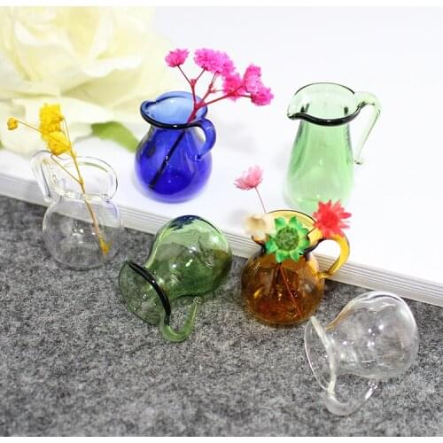 2PCS Coffee Maker wishing Glass Bottle Small teapot Glass Pots with jewelry findings DIY Handmade Glass Bottle