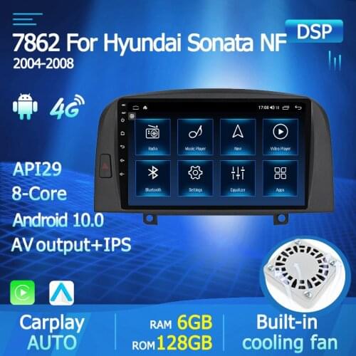 2din Android 10 Car Multimedia Player GPS For Hyundai SONATA NF 2004 2005 2006 2007 2008 Headunit Support CARPLAY 4G LTE BT WIFI