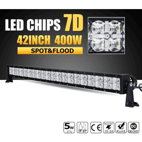 400W 42" 7D LED Light Bar Offroad Combo Beam Led Working Light Bar 12v 24v ATV Truck SUV 4WD 4x4 Daytime Running Driving Lamp