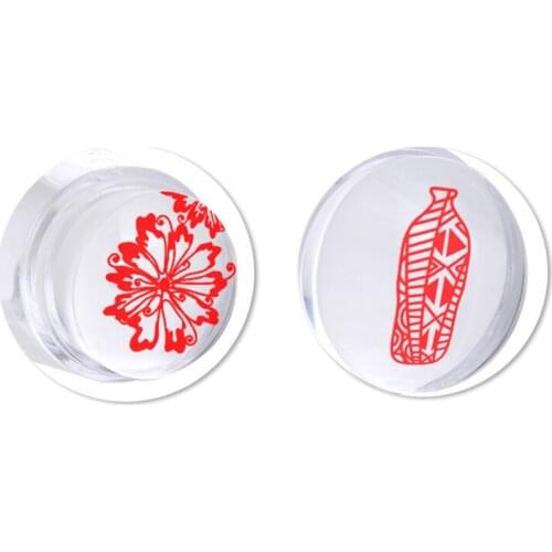 5pcs 2.8cm Pretty Nail Art Replacement Stamper Head Stamping Clear Jelly Silicone Stamper Head For Nail Art Tool