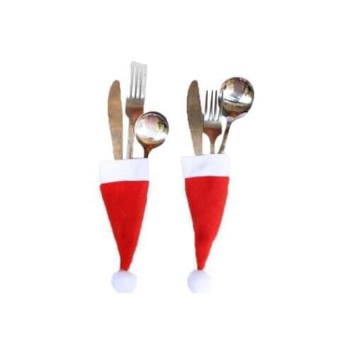 6*13 cm wholesale christmas day table decoration tableware decoration knif fork spoon decoration sleeve hat bag